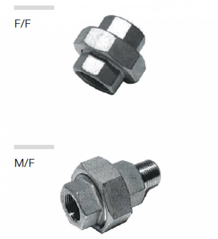 GIUNTO TRE PEZZI - FILETTATO - STANDARD ISO 4144